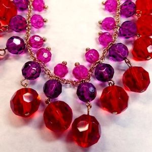 Kate Spade Red Purple Pink Beaded Necklace